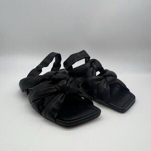 Vic Matiē Knot Detail Black Sandals
